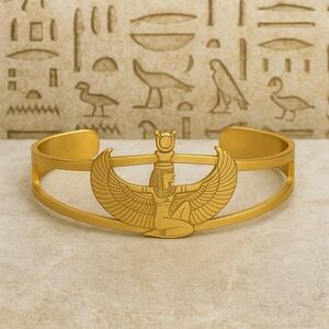 Isis Bangle Bracelet, Bangle, Maat, Egyptian Jewelry, Stainless Steel, Goddess